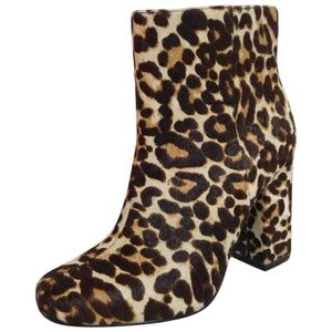NEW Charles David Leopard Calf Hair Ankle Boot